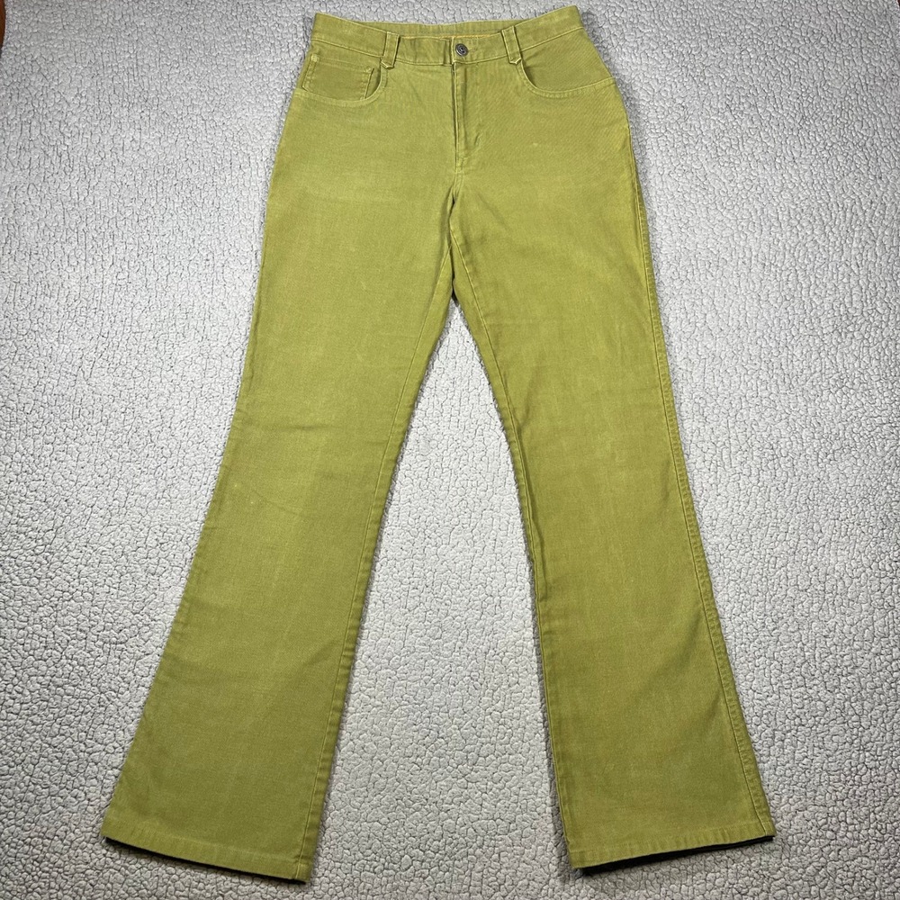 Patagonia Corduroy Flare Pants Womens Moss Green Organic Cotton 55670 Size 6